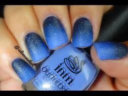 Icy blue and silver nail art. Matte Blue Ombre Nail Art Feat Inm Youtube