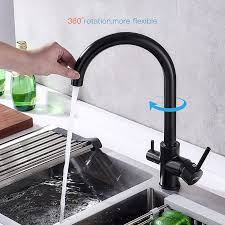 Auralum Wasserhahn Kuche Mit Wasserfilter Filtersystem Wasserhahn 360 Drehbar Spultischarmatur Kuchenarmatur Spulbeckenarmatur Schwarz Lk631