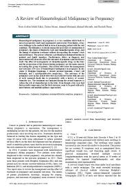 Comprehensive obstetric & gynecologic care. A Review Of Hematological Malignancy In Pregnancy European Journal Of Medical And Health Sciences