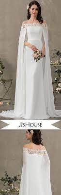 Us 160 00 Sheath Column Off The Shoulder Court Train Chiffon Wedding Dress Jj S House Wedding Dress Trends Lace Bridesmaid Dresses Wedding Dresses