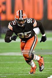 Myles Garrett Of The Cleveland Browns In Action Against The Cleveland Browns History Cleveland Browns Logo Cleveland Browns Football