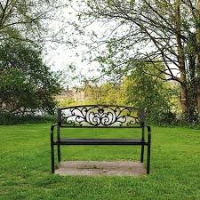 Best choice products 39in steel garden bench for outdoor, patio, park w/floral rose accent, antique finish best choice products 4.8 out of 5 stars with 47 ratings 50 L Iron Courtyard Garden Backyard Bench Outdoor Leisure Bench Black N A On Sale Overstock 28070429