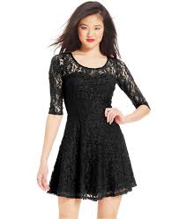 Material Girl Short Sleeve Lace Skater Dress Juniors Dresses Macy S Lace Skater Dress Black Lace Blue Dress Lace Skater Dress