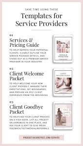 Service Provider Templates Productive And Free Service Based Business Business Planning Welcome Packet