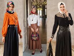 Tesettur Deri Etek Modelleri Moda Moda Stilleri Giyim