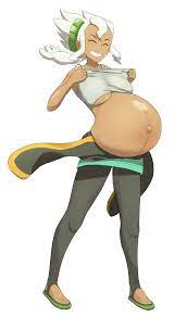 1girls belly big belly big breasts breasts burnet (pokemon) canon  pregnancy dark-skinned female dark skin female pokemon pokemon sm pregnant  pregnant dark-skinned female white hair 