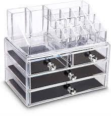 It's got space for his keys, glasses, wallet, change, watch, and phone alongside a cutout for his charging cable. Buy Pickvill Acrylic Cosmetic Storage Box With Drawers Cosmetic Jewellery Organisers Storage Box Makeup Organizer For Dressing Table Features Price Reviews Online In India Justdial