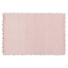 Teppiche in den farben altrosa, rosa & pink. Baumwollteppich Mit Quasten Rosa 120x180 Bucolique Maisons Du Monde