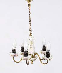 Find your porcelain ceiling light easily amongst the 7 products from the leading brands on archiexpo, the architecture and design specialist for your professional purchases. Vintage Porcelain And Brass 4 Light Chandelier For Sale At 1stdibs