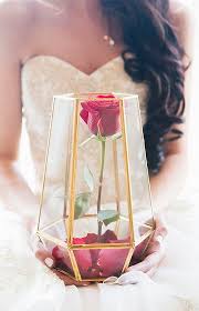 A girly look with a single rose. 30 Charming Beauty And The Beast Inspired Fairy Tale Wedding Ideas Elegantweddinginvites Com Blog