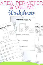 Your 4th 5th And 6th Grade Students Will Practice Volume Area And Perimeter Through These Fun Worksheets Your Students Will Look At Diagrams And Word Problems