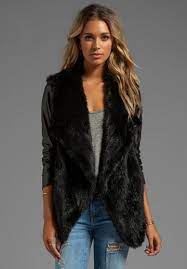 June Knit Fur Jacket With Leather Sleeves In Black June Fur Jacket Revolve Clothing Super Outfit