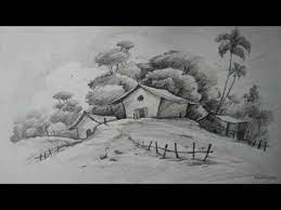 How To Draw Easy And Simple Landscape For Beginners With Pencil Landscape Drawing Easy Landscape Pencil Drawings Landscape Drawings