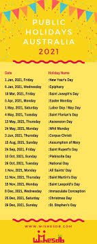 The next bank holiday in england and wales is 30 august summer bank holiday. Public Holidays In Australia 2021 Wishes Db