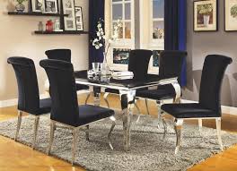 Create your perfect table set by pairing any one of our hundreds of tables and chairs. Carone Contemporary Black And Silver Five Piece Dining Set 105071 S5 Dining Room Groups Price Busters Furniture