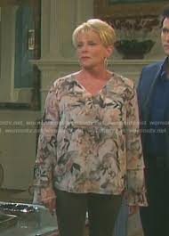 Julie and trying to impress sarah, xander swoops in to save the day. Wornontv Adrienne S Floral Tiered Sleeve Top On Days Of Our Lives Judi Evans Clothes And Wardrobe From Tv