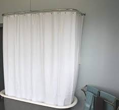 Amazon Com D L Extra Wide Vinyl Shower Curtain For A Clawfoot Tub White With Magnets 180 X 70 Vinyl Shower Curtains Clawfoot Shower Curtain Shower Curtain