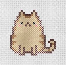 The cat is an orange tabby color with some confetti stitches, but actually it's pretty organized and should be fun. 100 Cats Ideas Cat Cross Stitch Cross Stitch Patterns Cross Stitch