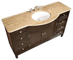 58 inch large walnut bathroom vanity