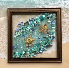 Sea Turtle Beach Glass Art Coastal Sun Catcher Beach Glass Art Sea Glass Window Art Glass Art