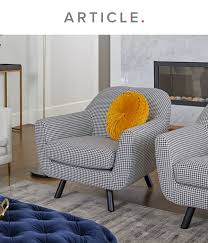 Gabriola Charcoal Ivory Houndstooth Lounge Chair Black And White Living Room Accent Chairs For Living Room Yellow Accent Chairs