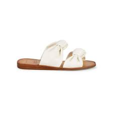 Dolce Vita Pascal Double Strap Knot Slip On Sandals In White Lyst