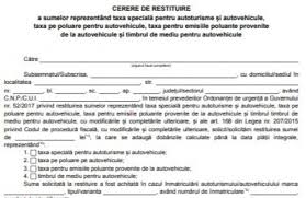 Timbrul de mediu platit pentru 2013 si pana in 2015, se poate recupera doar in instanta. Cerere Restituire Taxa Auto 2018 Modelul Care Trebuie Completat PanÄ Pe 31 August