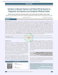 pdf variation in results release and patient portal access