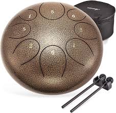 Amazon Com Asmuse Steel Tongue Drum 8 Notes 10 Inch Pan Drum Percussion Steel Drum Instrument With Mallets Mallet Bracket To Drum Instrument Steel Drum Drums