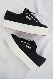 Black And White Platform Sneakers Superga Acotw Linea Up And Down Sneakers In Black In 2020 Platform Shoes Sneakers Platform Tennis Shoes Superga Sneakers