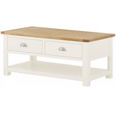 Approximately sand the edges of the table surface with sandpaper grain course for the paint thinner. Thorncross White Painted Coffee Table With Drawers White Furniture Sale From Readers Interiors Uk
