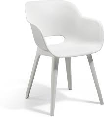 allibert akola eettafel stoel 2 stuks kunststof wit stoelen tuinstoelen eettafel stoel