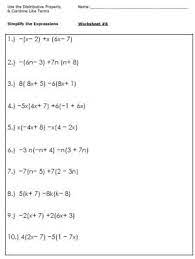 We are going to simplify each expression by combining like terms. Algebra Worksheets For Simplifying The Equation Algebra Worksheets Simplifying Expressions Simplifying Algebraic Expressions