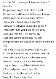 Anxiety Depression I Wrote A Poem To Describe My Feelings Sometimes Poem