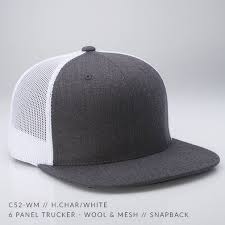C52 Wm 6 Panel Trucker Wool Mesh Custom Snapback Captuer Headwear Hat Manufacturing Trucker Custom Trucker Hats