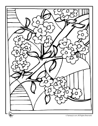 Cherry Blossom Coloring Page Coloring Home