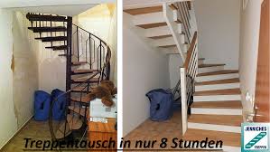 Treppentausch Treppe Renovieren Treppe Halbgewendelte Treppe