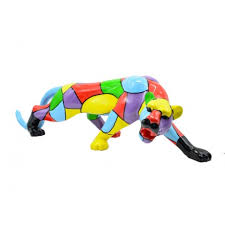 Le n°1 des statues deco design. Dekorative Skulptur Design Panther Statue Im Harz H27 Cm Multicolor