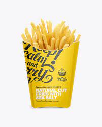 Download Paper French Fries Box Large Size In Box Mockups On Yellow Images Object Mockups