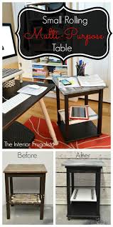 Small Portable Rolling Multi Purpose Table Before And After The Interior Frugalista Repurposed Furniture Diy Diy Furniture Woodworking Projects Plans