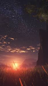 Berikut 15 gambar langit anime yang bisa anda download secara gratis. Sunset Wallpaper Pemandangan Anime Wallpaper Matahari Terbenam Estetika Langit