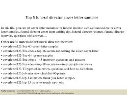 Top 5 Funeral Director Cover Letter Samples