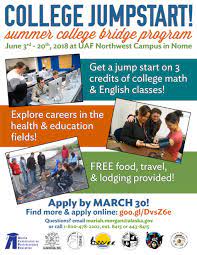 Who to call for a free jump start. Deadline Extended Get A Jump Start On College Norton Sound Health Corporation