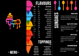 Level4 Graphic Design Ice Cream Parlour Menu Design C Jennie Aitken Sabores De Helados Receta De Waffles Heladeria