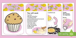 Print Your Own Recipe Cards Banana Muffins Teacher Made