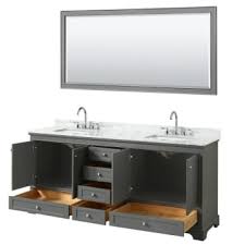 The rich looking finish and fine workmanship in this vanity is truly magnificent. Design House Wyndham Deborah Dark Gray Double Bath Vanity 80 Inch With Top 70 Inch Mirror Hd Supply