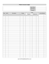 Printable Ledger Medical Office Work Organization Doctor Office