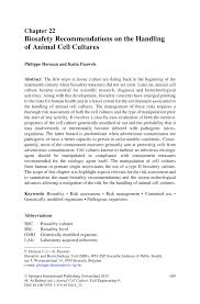 Minimal background knowledge of the subject is assumed and therefore it will be a readable introduction to animal cell culture for scientists. Pdf Biosafety Recommendations On The Handling Of Animal Cell Cultures