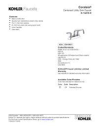 It features a bright chrome finish. Kohler 15270 4 Cp User Manual Manualzz