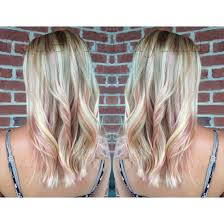 Soft Pink Peekaboo Highlights On This Pretty Blonde Pink Blonde Hair Hair Pastel Hair